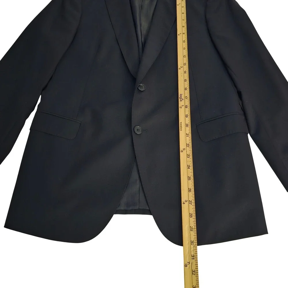 Armani Collezioni Su Misura Mens Navy Blue Super 150s Wool Blazer Jacket 41R